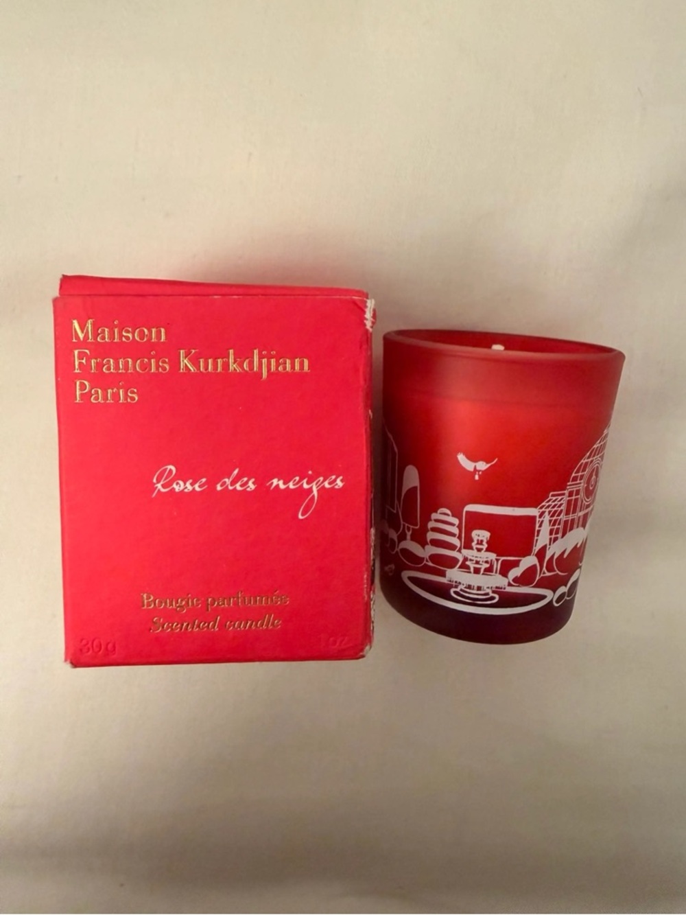 MFK Rose des Neiges Festive Mini Scented Candle 30g Limited Edition Holiday